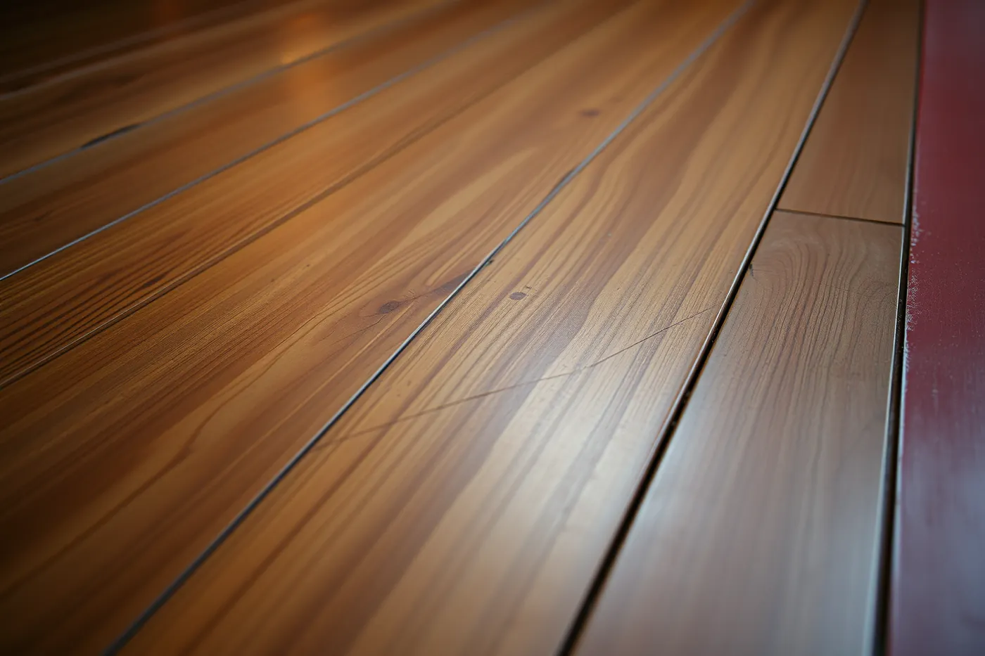 Gros plan du plancher en bois d'un dojo.